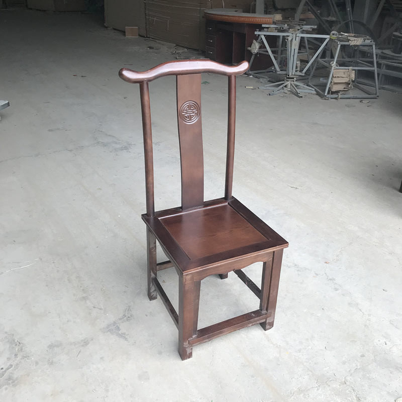 全实木餐椅靠背椅子家用白色简约现代中式原木凳子酒店饭店餐桌椅