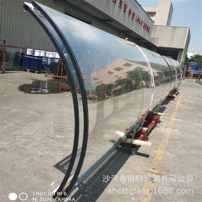 建筑钢化夹层夹胶中空玻璃加工制作弧形热弯弯钢双曲面玻璃定尺