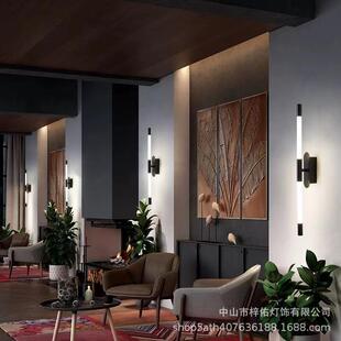 极简长条壁灯卧室床头灯现代简约北欧轻奢壁灯客厅酒店墙led壁灯