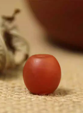 自然无优化保山南红玛瑙鼓珠单珠