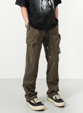 RAIN EDM美式高街机能工装户外冲锋裤vibe潮牌口袋直筒休闲裤子男