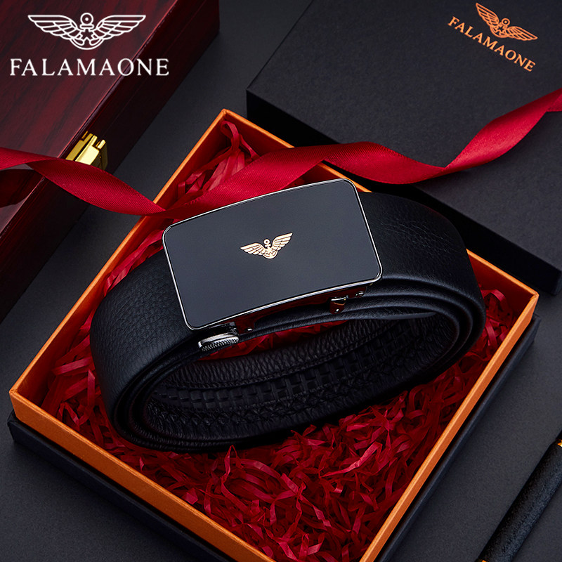 法莱阿玛尼男士皮带真皮正品高端品牌内扣自动扣头层牛皮商务腰带