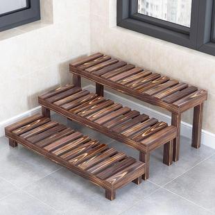 花架置物架阳台花架子户外庭院室外实木梯形花盆架承重木质现代