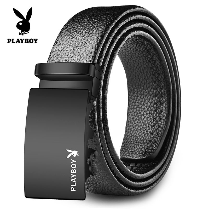 花花公子皮带男士真皮自动扣时尚腰带新款青少年礼盒软面潮流裤带