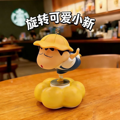 新款可旋转蜡笔小新潮玩车载摆件网红解压桌面摆件礼物汽车饰品