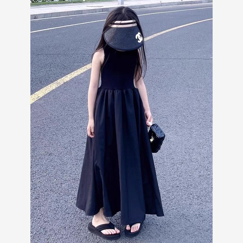女童连衣裙莫代尔夏季儿童小黑裙
