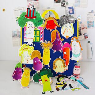 西兰花先生的理发店英语绘本故事毛毡幼儿园围裙剧公开课游戏教具