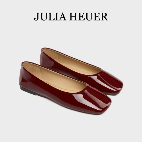 明星同款 Julia Heuer朱莉亚赫尔女士方头平底鞋法式芭蕾舞单鞋女