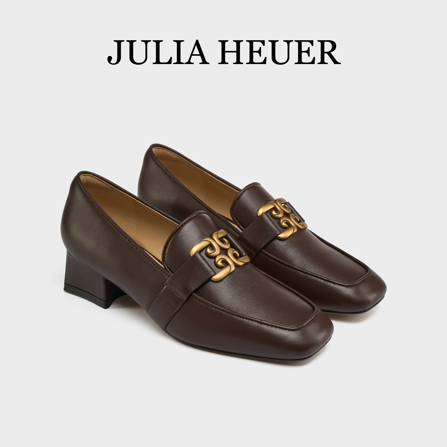 JuliaHeuer乐福鞋+复古金箍饰扣