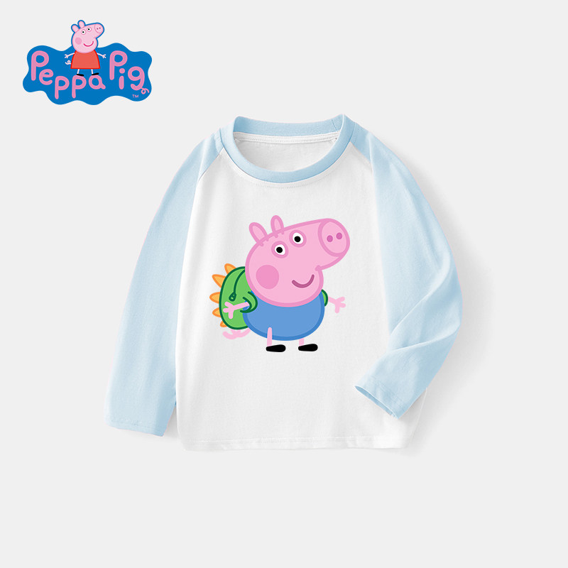 长袖衣服小猪佩奇100%棉圆领图片