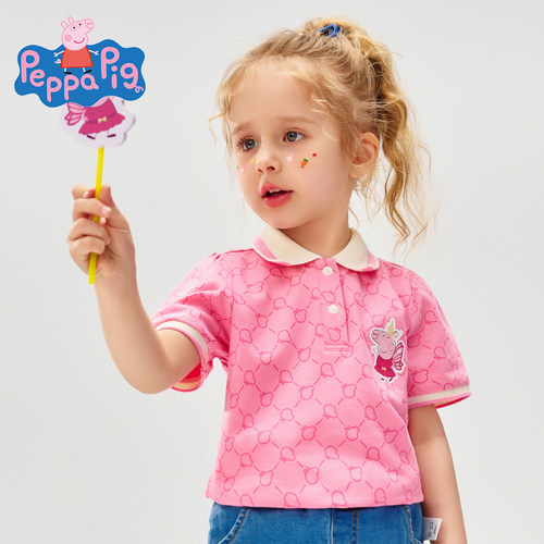 女童POLO衫小猪佩奇纯棉T恤短袖