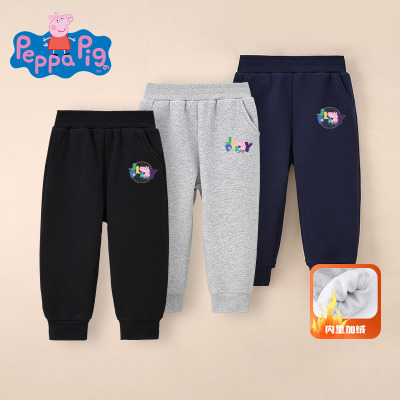 小猪佩奇长裤奥粒绒卫裤春秋冬季