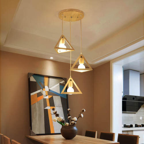 日式北欧原木吊灯木屋茶室个性创意餐厅书店吧台榻榻米木艺灯具