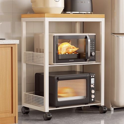 厨房置物架带轮可移动微波炉放置架多功能蔬菜水果储物整理架子