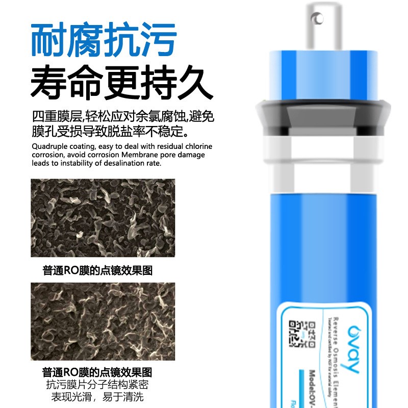 澳维R0反渗透膜净水器RO反渗透滤芯OVAY膜1812-75G100G3013-400G