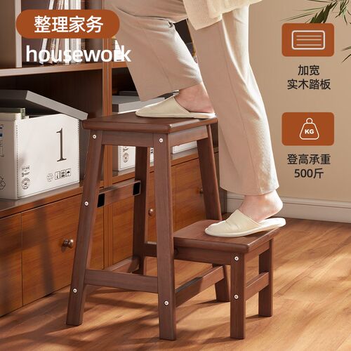 实木可折叠梯g凳家用多功能登高梯椅吧台凳客厅厨房结实耐用置物