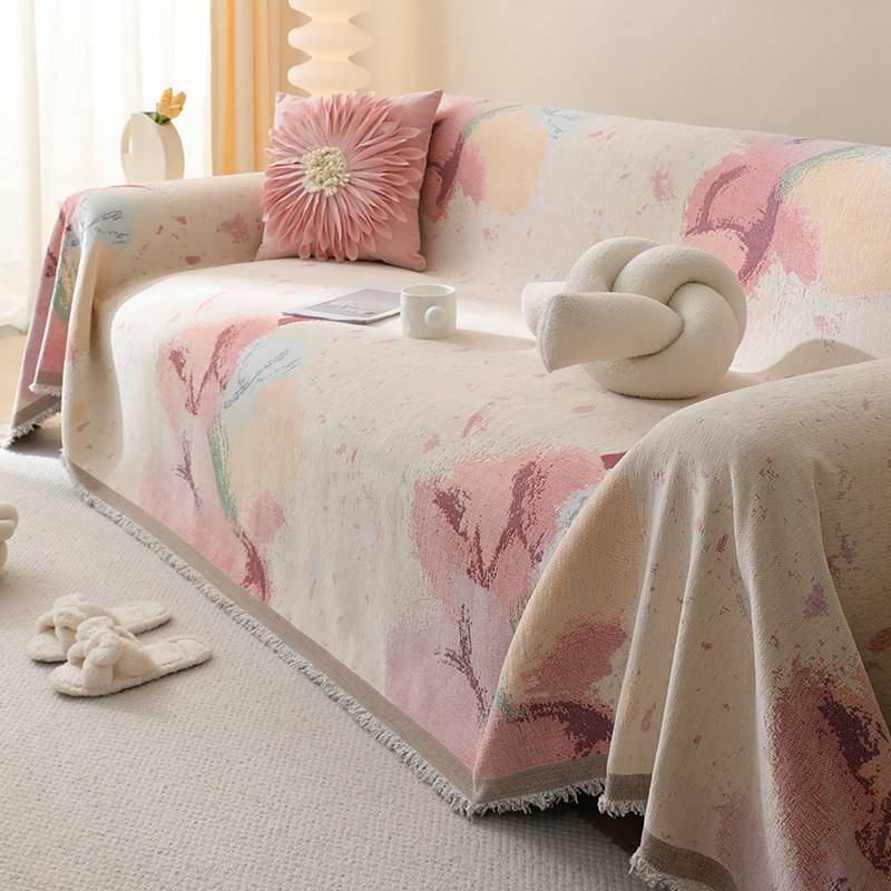 奶油风沙发盖布四季通用2024新款雪尼尔一整张可铺可盖毯巾套罩垫,居家布艺,沙发垫,淘宝优惠券,粉丝福利购,淘宝优惠卷