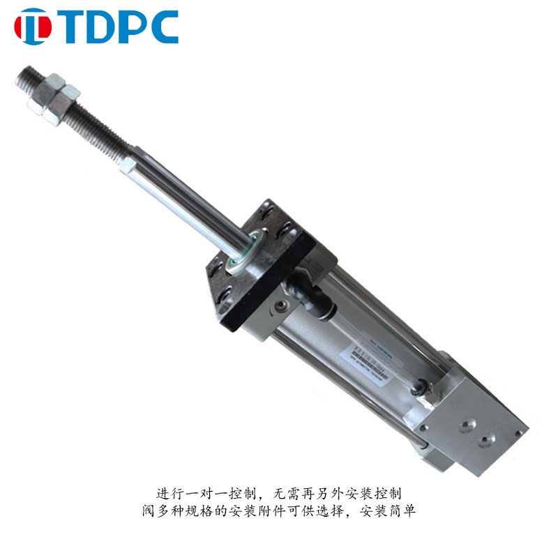 TDPC带阀气缸SCF63X200SCF50X100SCF80X300SCF100X125电磁阀4V210