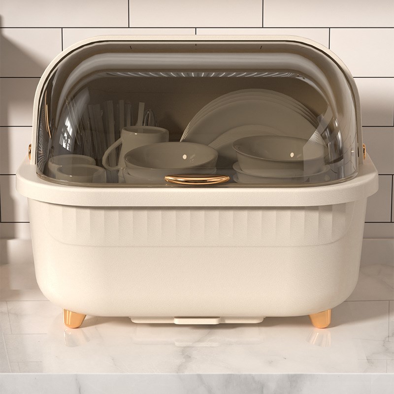 碗筷收纳盒碗柜带盖装餐具碗盘箱放碗家用置物厨房碗架沥水碗碟架