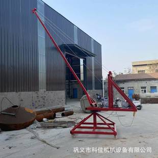 卸车上鱼用长臂起重旋转移动吊机提升货物小型吊机 吊鱼鱼塘水库装