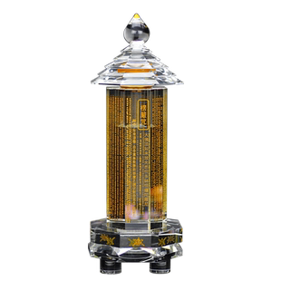 大号水晶密封楞严咒经幢塔佛顶尊胜陀罗尼舍利塔大悲咒经幢塔发光