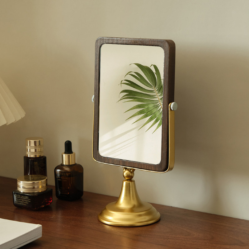 轻奢高级感台式桌面化妆镜2025新款主卧卧室梳妆台可翻转复古镜子,住宅家具,化妆镜,淘宝优惠券,粉丝福利购,淘宝优惠卷