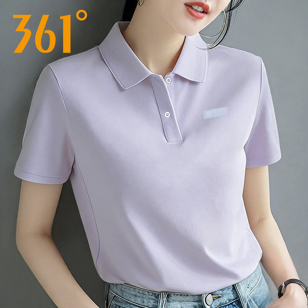 361度女装Polo衫短袖t恤女士2026春夏新款透气翻领跑步运动服上衣