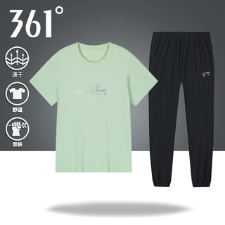361运动套装女春夏季冰丝透气跑步健身服宽松短袖T恤九分裤两件套