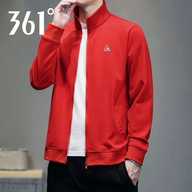 361度运动外套男士2025春秋新款针织开衫立领卫衣红色休闲上衣男,运动服/休闲服装,运动卫衣/套头衫,淘宝优惠券,粉丝福利购,淘宝优惠卷
