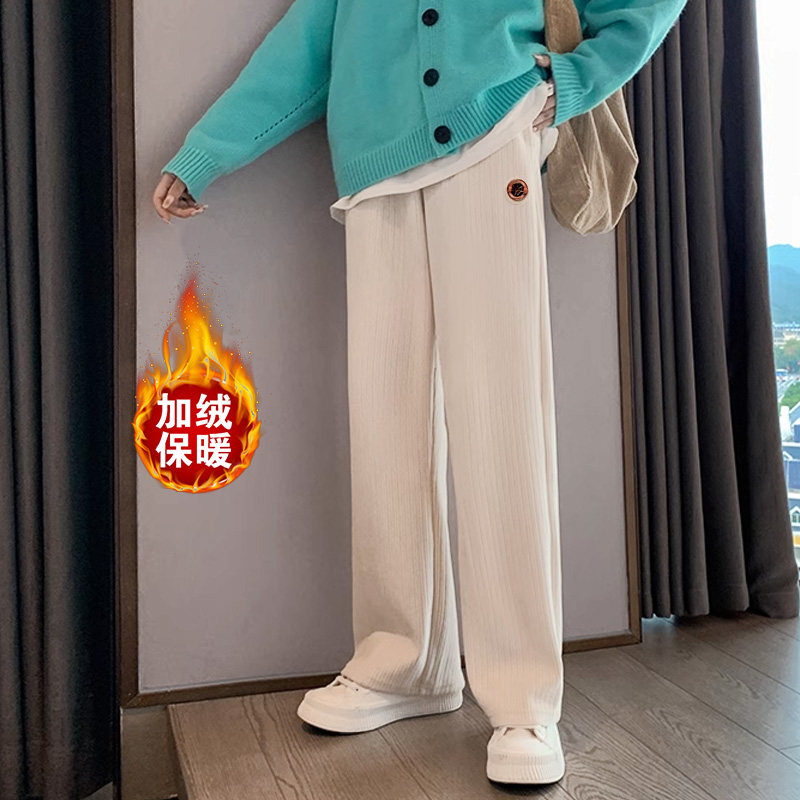 商场同款丨361度加绒运动裤女士秋冬季保暖灯笼裤宽松直筒长裤女