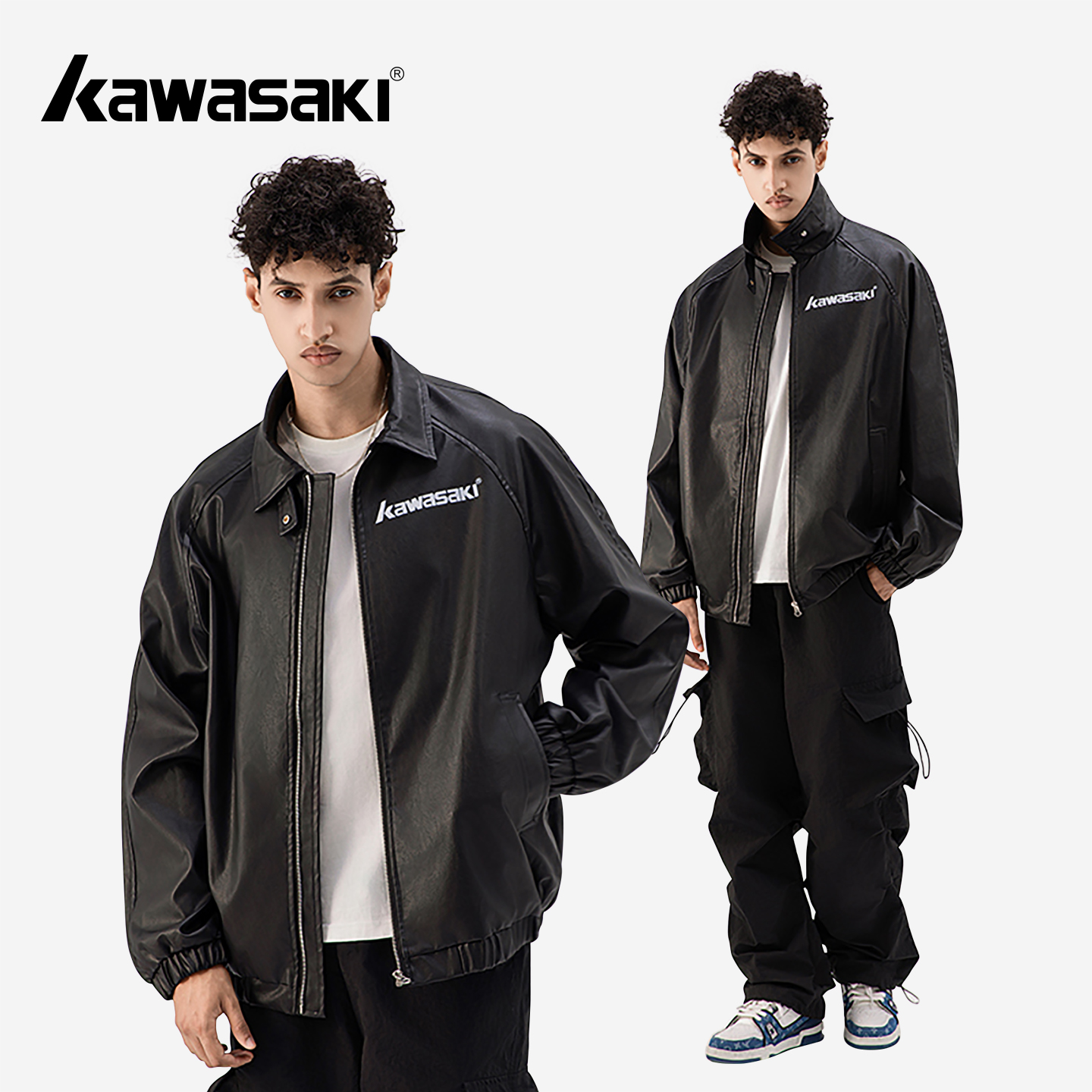 周柯宇Kawasaki川崎美式复古夹克