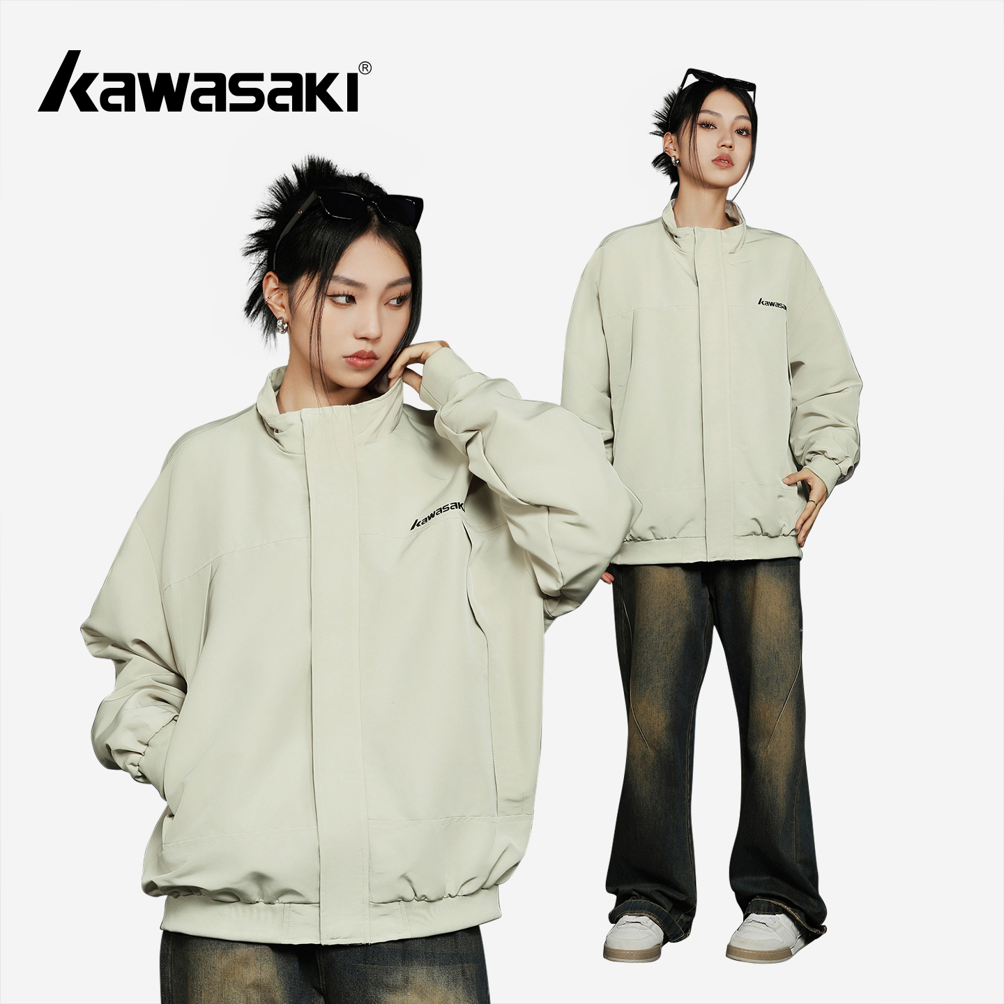 Kawasaki川崎美式宽松休闲夹克