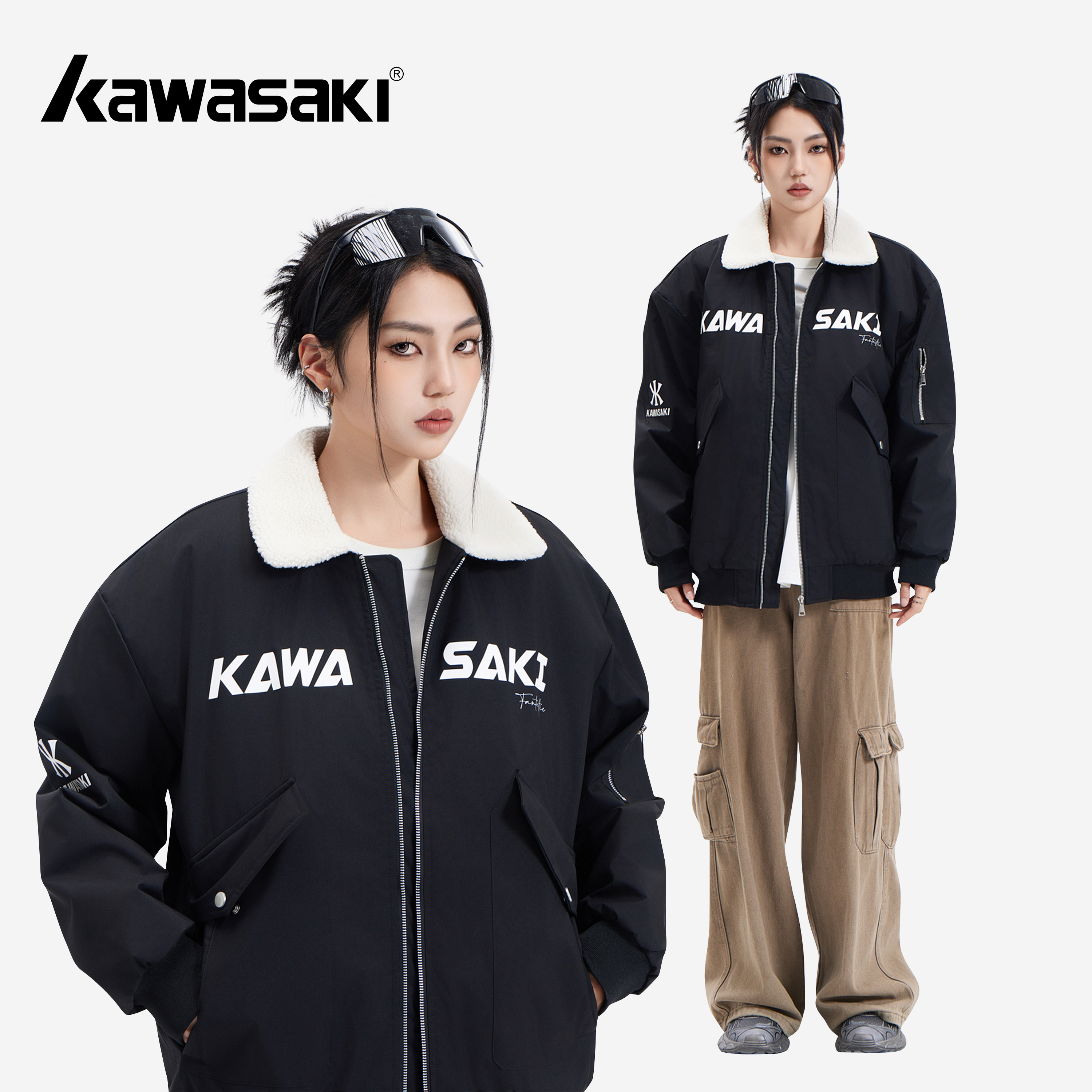 Kawasaki川崎美式加厚保暖棉服