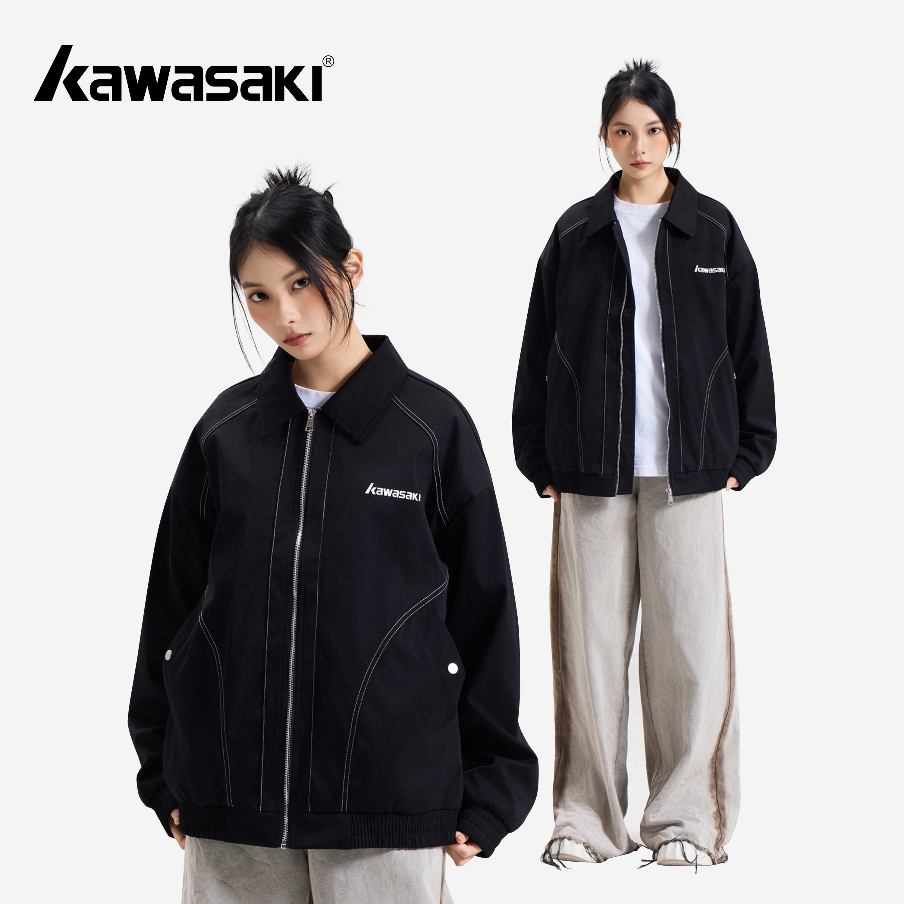 Kawasaki川崎高街明线防风夹克