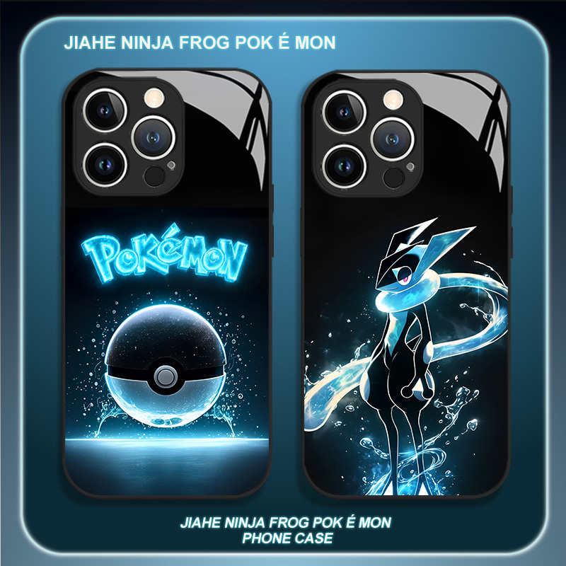 甲贺忍蛙适用苹果16手机壳iphone15promax宝可梦14plus动漫13mini玻璃12新款11二次元x精灵球8男生xr/xs/7/se