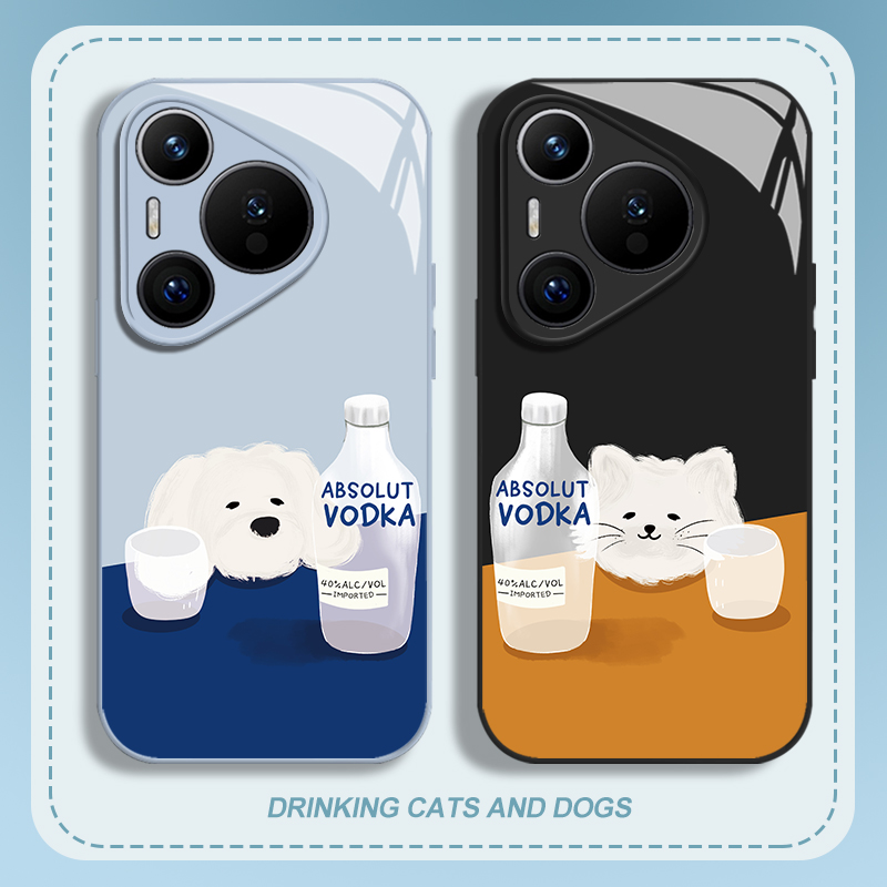 伏特加猫狗手机壳适用华为系列