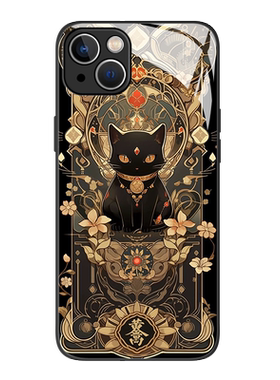 黑猫手机壳适用苹果系列
