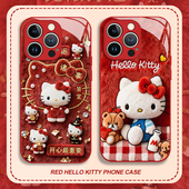 11马年x女生8款 新年凯蒂猫适用苹果17手机壳iphone16promax红色15喜庆14plus过年13mini玻璃12新款