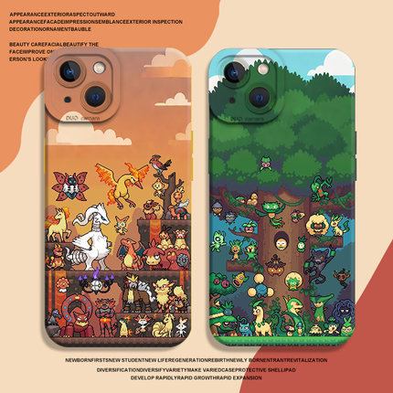 像素宝可梦适用苹果16手机壳iphone15promax动漫14plus卡通13mini硅胶12新款11可爱x二次元8男女xr款xs套7/se