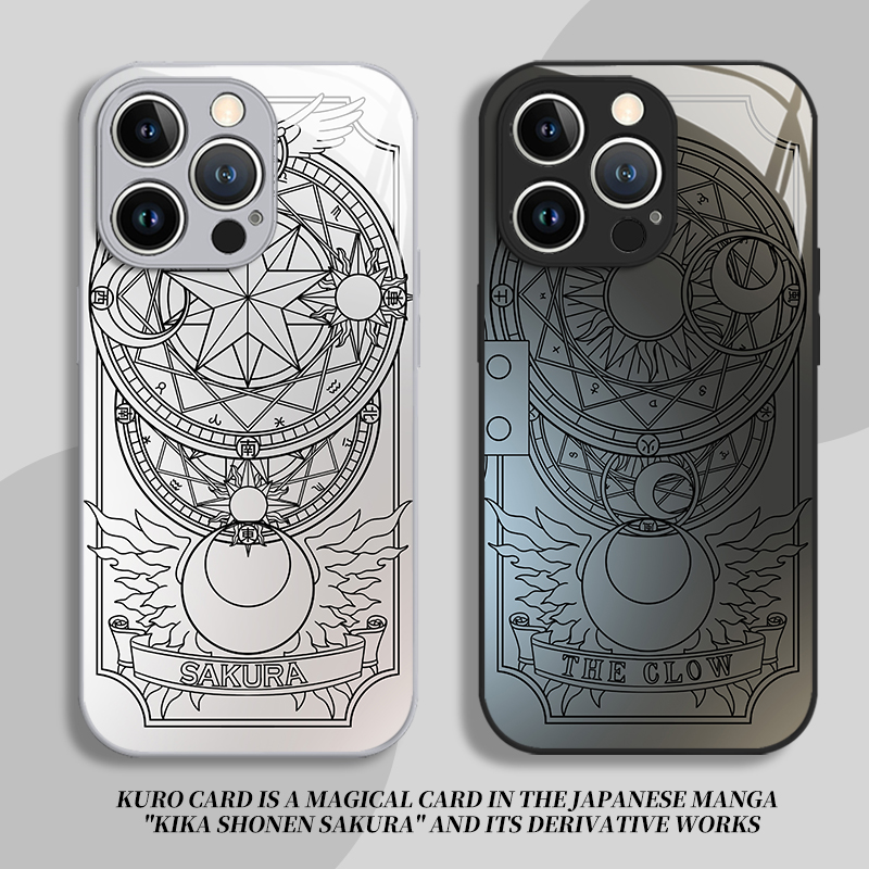 库洛牌适用苹果16手机壳iphone15promax魔卡少女14plus小樱13mini玻璃12新款11二次元x动漫8魔法阵xr/xs/7/se