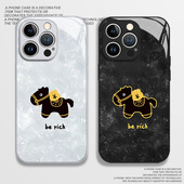 2026马上发财适用苹果17手机壳iphone16promax情侣15马年14plus新年13mini玻璃12新款 11本命年x