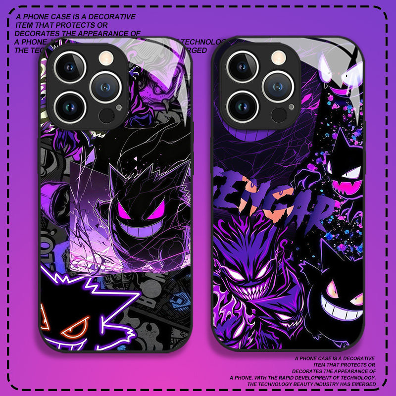 暗影耿鬼适用苹果17手机壳iphone16promax动漫15宝可梦14plus潮牌13mini玻璃12新款11高级感x男8套xr/xs/7/se