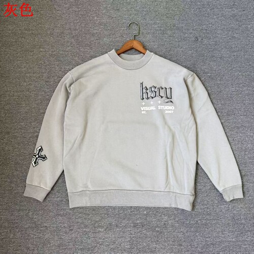 瑕疵处理拉绒面料男高街圆领卫衣