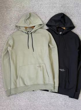 飞姐外贸小铺 78棉网眼针织面料男刺绣logo连帽卫衣袋鼠兜潮2色入