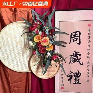 饰品摄影道具 仿真花艺水牌花壁挂花空调遮挡文艺清新家居橱窗装