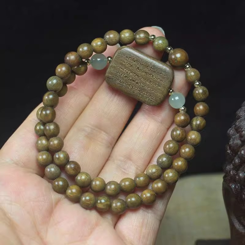 双圈檀木小众设计手串轻奢饰品