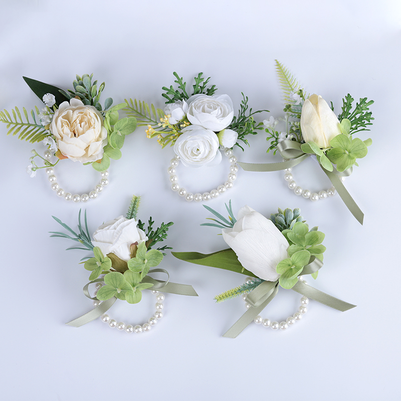 西式户外森系手腕花婚礼姐妹手花