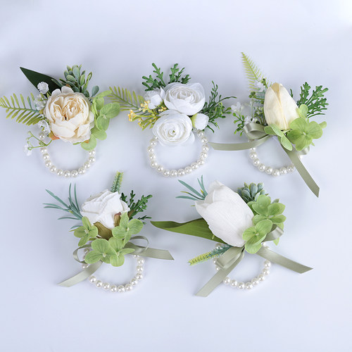 西式户外森系手腕花婚礼姐妹手花