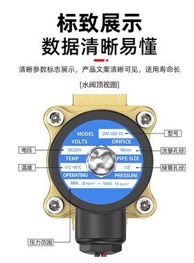 2W常闭电磁阀水阀AC220V黄铜气阀DC24V开关阀2分3分4分6分1寸DC12