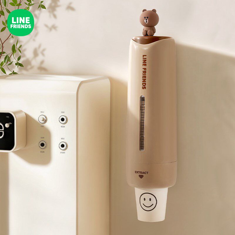 一次性杯子收纳盒取杯器纸杯桶免打孔壁挂式防尘纸杯架饮水机家用